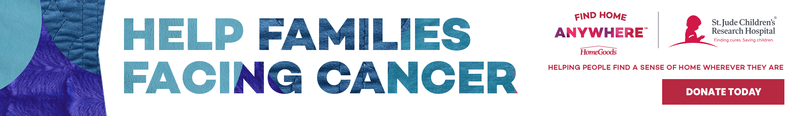 Helping families facing cancer. Helping people find a sense of home wherever they are. Learn more about how we help.